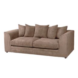 LUXURY LIFE Dylan Jumbo Cord Fabric 3 Seater Sofa in Light Brown - thumbnail 2