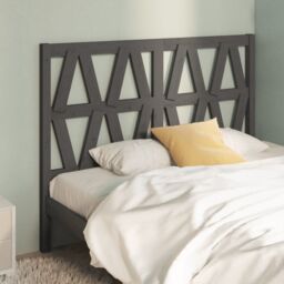 Berkfield Home Bed Headboard Grey 126x4x100 cm Solid Wood Pine - Size: 126 x 4 x 100 cm - thumbnail 1