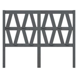 Berkfield Home Bed Headboard Grey 126x4x100 cm Solid Wood Pine - Size: 126 x 4 x 100 cm - thumbnail 3