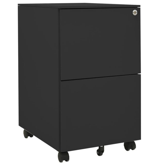 Berkfield Home Mobile File Cabinet Anthracite 39x45x67 cm Steel in Black - Size: 39 x 45 x 67 cm - image 1