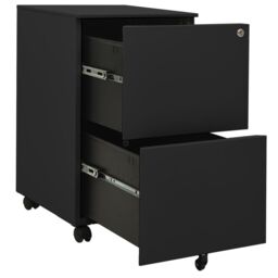 Berkfield Home Mobile File Cabinet Anthracite 39x45x67 cm Steel in Black - Size: 39 x 45 x 67 cm - thumbnail 5