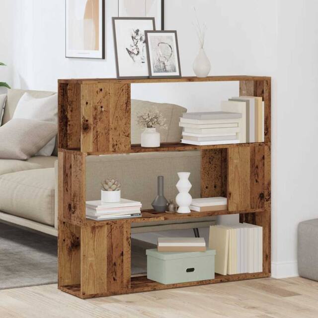 Berkfield Home Elegant Book Cabinet/Room Divider Old Wood 100x24x94 cm in Brown - Size: 100 x 24 x 94 cm - image 1