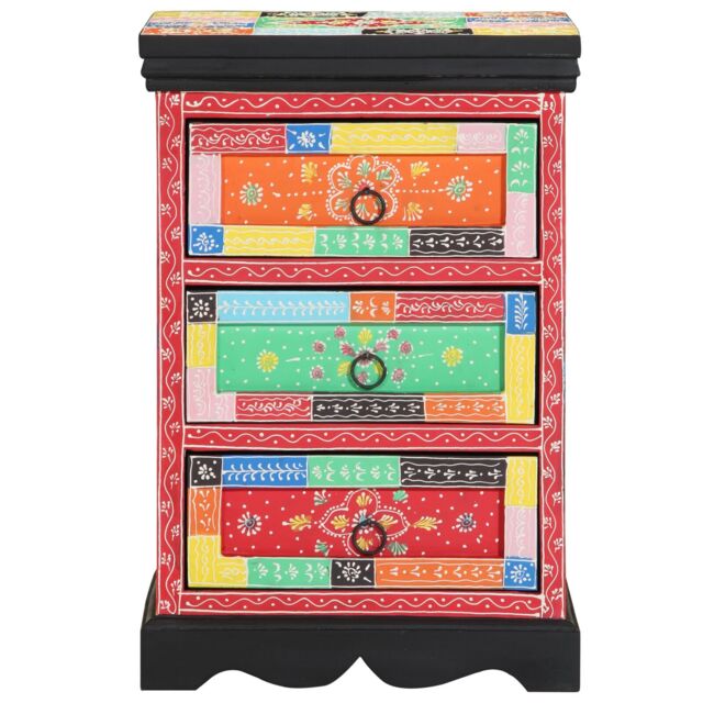 Berkfield Home Multicolored Drawer Cabinet - 40x40x60 cm Solid Mango Wood - Size: 40 x 40 x 60 cm - image 1