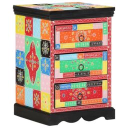 Berkfield Home Multicolored Drawer Cabinet - 40x40x60 cm Solid Mango Wood - Size: 40 x 40 x 60 cm - thumbnail 6