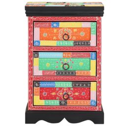 Berkfield Home Multicolored Drawer Cabinet - 40x40x60 cm Solid Mango Wood - Size: 40 x 40 x 60 cm - thumbnail 1