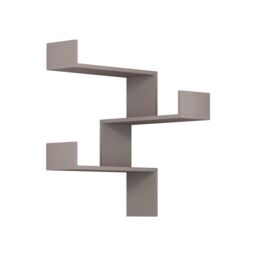 Decortie Luksa' Wall Shelf Bookcase Corner Zigzag Design 60cm in Grey - Size: 1 Pack - thumbnail 2