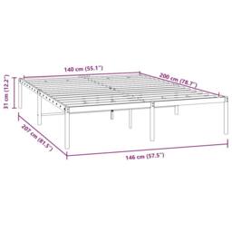 Berkfield Home Metal Bed Frame White 140x200 cm - thumbnail 8