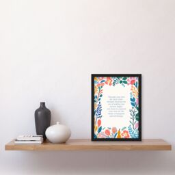 Artery8 Wall Art Print Love Whole Humanity Buddhist Mindfulness Quote Floral Framed - Size: A4 - thumbnail 4