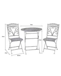 Dibor Traditional 2 Seater Alfresco Outdoor Garden Dining Table & Chair Bistro Set in Green - thumbnail 2