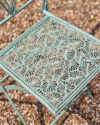 Dibor Traditional 2 Seater Alfresco Outdoor Garden Dining Table & Chair Bistro Set in Green - thumbnail 5