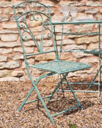 Dibor Traditional 2 Seater Alfresco Outdoor Garden Dining Table & Chair Bistro Set in Green - thumbnail 3