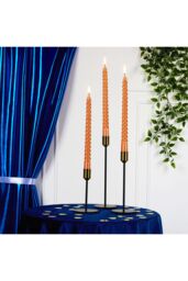 Deco Express 6 Hours Twisted Candles Pack of 6 in Orange - thumbnail 5