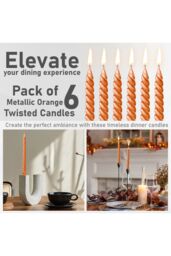 Deco Express 6 Hours Twisted Candles Pack of 6 in Orange - thumbnail 4