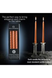 Deco Express 6 Hours Twisted Candles Pack of 6 in Orange - thumbnail 3