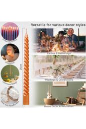 Deco Express 6 Hours Twisted Candles Pack of 6 in Orange - thumbnail 2