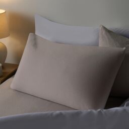 OHS 2 Pack Essential Brushed Cotton Soft Housewife Pillowcases in Natural - Size: Standard Pillow Case - thumbnail 2