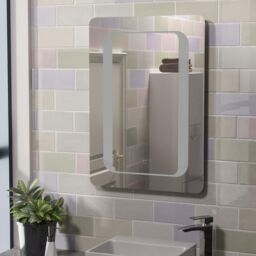 Nes Home Mia Illuminated LED Bathroom Mirror with Anti Fog & Touch Switch in Silver - thumbnail 3
