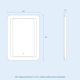 Nes Home Mia Illuminated LED Bathroom Mirror with Anti Fog & Touch Switch in Silver - thumbnail 5