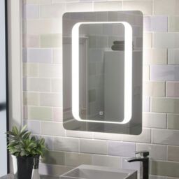 Nes Home Mia Illuminated LED Bathroom Mirror with Anti Fog & Touch Switch in Silver - thumbnail 1