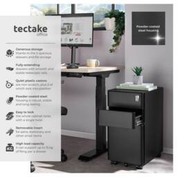 tectake Filing Cabinet Parvus in Black - thumbnail 2
