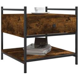 Berkfield Home Coffee Table Smoked Oak 50x50x50 cm Engineered Wood in Brown - Size: 50 x 50 x 50 cm - thumbnail 3