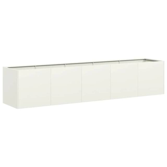 Berkfield Home Planter White 200x40x40 cm Cold-rolled Steel - Size: 200 x 40 x 40 cm