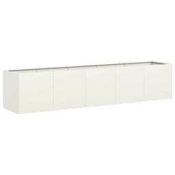 Berkfield Home Planter White 200x40x40 cm Cold-rolled Steel - Size: 200 x 40 x 40 cm - thumbnail 1