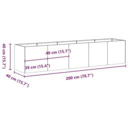 Berkfield Home Planter White 200x40x40 cm Cold-rolled Steel - Size: 200 x 40 x 40 cm - thumbnail 9