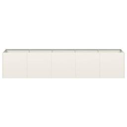 Berkfield Home Planter White 200x40x40 cm Cold-rolled Steel - Size: 200 x 40 x 40 cm - thumbnail 4