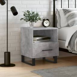 Berkfield Home Bedside Cabinet Concrete Grey 40x35x47.5 cm Engineered Wood - thumbnail 2