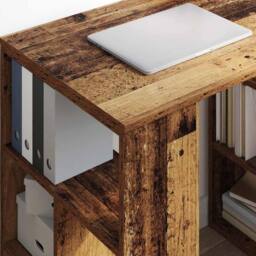 Berkfield Home Corner Desk Old Wood Solid Reclaimed Wood Medium Corner Desk in Brown - thumbnail 4