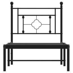 Berkfield Home Metal Bed Frame without Mattress with Headboard Black 75x190cm - Size: 75x190 cm - thumbnail 5
