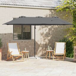 Berkfield Home Garden Cantilever Parasol Anthracite 372 x 198 x 253 cm - thumbnail 1