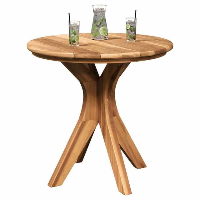 Berkfield Home Modern Garden Coffee Table √ò55x51 cm Solid Wood Teak in Brown - Size: 55x51 cm - image 1