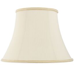 "Loops 16"" Bowed Oval Handmade Lamp Shade Cream Fabric Classic Table Light Bulb Cover"