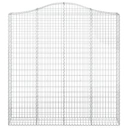 Berkfield Home Arched Gabion Basket 200x30x200/220 cm Galvanised Iron in Silver - thumbnail 3