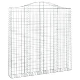 Berkfield Home Arched Gabion Basket 200x30x200/220 cm Galvanised Iron in Silver - thumbnail 2