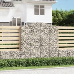 Berkfield Home Arched Gabion Basket 200x30x200/220 cm Galvanised Iron in Silver - thumbnail 1