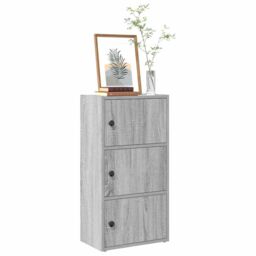 Berkfield Home Bookcase Grey Sonoma 40x24x77 cm Engineered Wood - Size: 40 x 24 x 77 cm - thumbnail 1