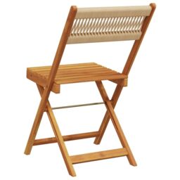 Berkfield Home Folding Garden Chairs 6 pcs Beige Solid Wood Acacia - thumbnail 6
