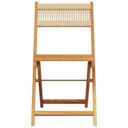 Berkfield Home Folding Garden Chairs 6 pcs Beige Solid Wood Acacia - thumbnail 4