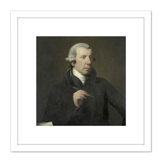 Artery8 Hodges Reinier Vinkeles Draftsman Engraver 8X8 Inch Square Wooden Framed Wall Art Print Picture with Mount in White - image 1