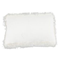 Native Natural White Linen Cushion Sheepskin Trim 30x50cm - Size: Double - thumbnail 2