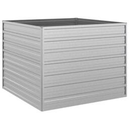 Berkfield Home Garden Raised Bed 100x100x77 cm Galvanized Steel Silver - Size: 100 x 100 x 77 cm - thumbnail 3