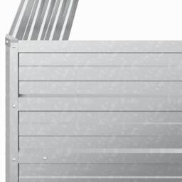 Berkfield Home Garden Raised Bed 100x100x77 cm Galvanized Steel Silver - Size: 100 x 100 x 77 cm - thumbnail 5