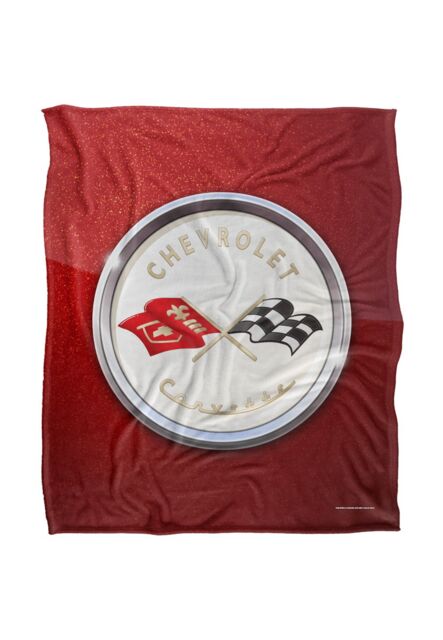 Chevrolet Corvette Emblem Fleck Silky Touch Super Soft Throw Blanket 152 X 127 cm in White - image 1