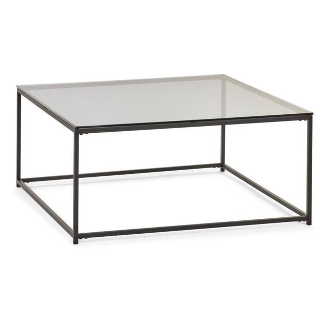 Cheshire Stirling Square Coffee Table in Smoked Glass & Black - image 1