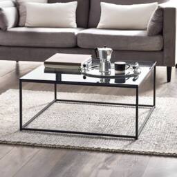 Cheshire Stirling Square Coffee Table in Smoked Glass & Black - thumbnail 2