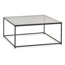 Cheshire Stirling Square Coffee Table in Smoked Glass & Black - thumbnail 1