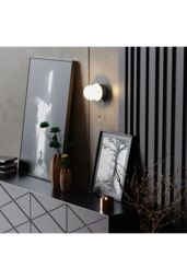 CGC Lighting 'Macie' White & White Opal Globe LED Rechargeable Magnetic USB Reading Bedside Wall Light Pull Cord Switch